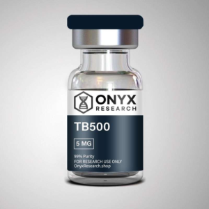 TB500 10mg research peptide vial with lyophilized powder and laboratory-grade packaging
