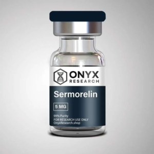 Sermorelin 5mg research peptide lyophilized powder vial with laboratory-grade purity